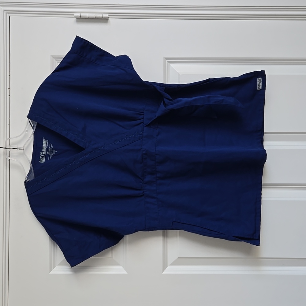 Grey's Anatomy Women's Blue Wrap Top